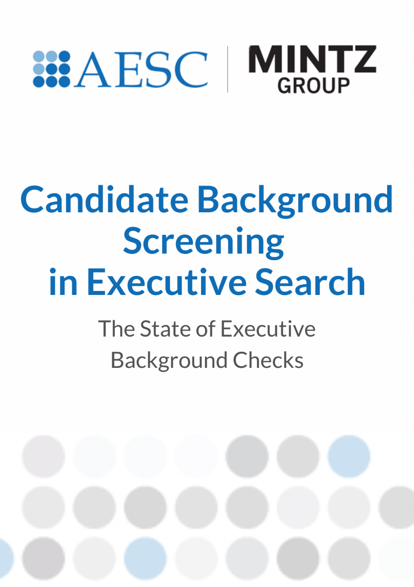 2021 AESCMintz Group Survey Candidate Background Screening in
